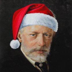 Tchaikovsky in a santa hat