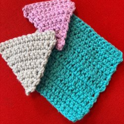 Crochet square and 2 crochet triangles
