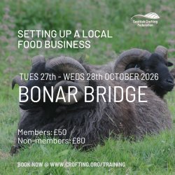Setting up a local food business:- Bonar Bridge, Tuesday 27th & Wednesday 28th October 2026
