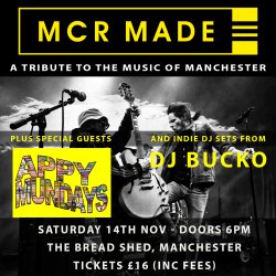 MCR Made Logo and strapline: "A Tribute to the music of Manchester"