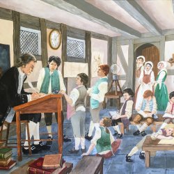 Painting of Joseph Priestley teaching