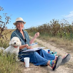 Sketching on the banks of the river Adur