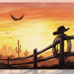 Cowboy Sunset Paint Party at Books & Crafts in The Barn