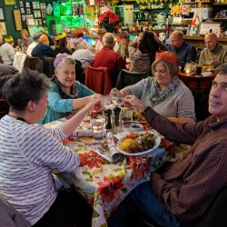 Christmas dinner at the Mucky Duck.