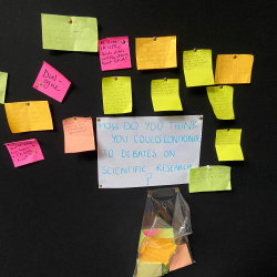 Postits on a wall