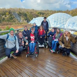 Group of people from Active8 outside of Eden Project