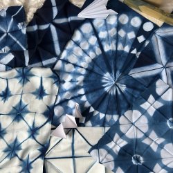 Image of shibori dyed scarves by Susanne Rott