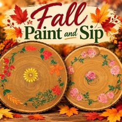 AUTUMN PAINT AND SIP NATURAL WOOD BOARD