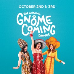 The Mushroom Gnomes and their enchanted friends pose for a photo at Gnomecoming