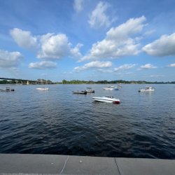 A picture of boats on a river