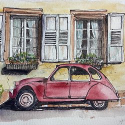Ink and Watercolour wash: Street Scenes