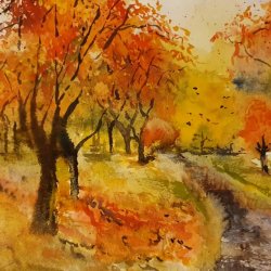 Autumn trees painting workshop