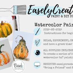 Watercolor for Beginners "Pumpkins and Gourd"