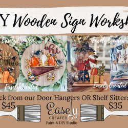DIY Wooden Sign Workshop Fall Scarecrows & Crows
