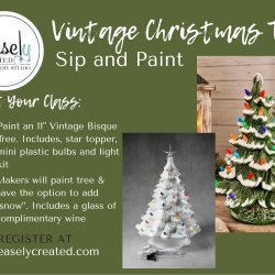 Vintage Bisque Chrsitmas Tree Sip & Paint