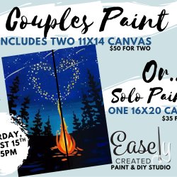 Couples Paint and Solo Painters "You Light My Fire"