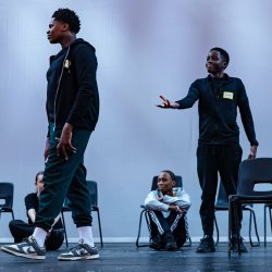 Pupils in an acting workshop.