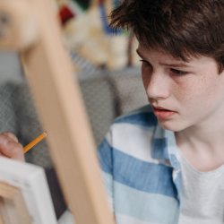 teenager drawing