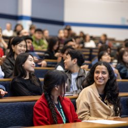Students seated in lecture theatre