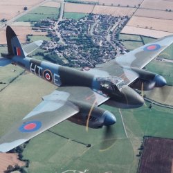 A photograph of the last Mosquito to fly in the UK