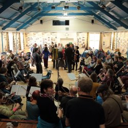 Musicians and dancers at KlezNorth