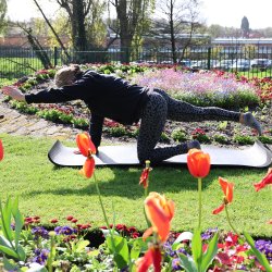 Woman in a pilates pose