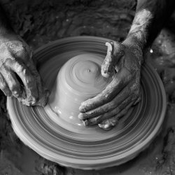 Using a potters wheel
