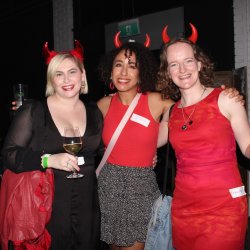 halloween house party group picture
