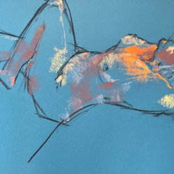 Pastel life drawing sketch by Mike Dales