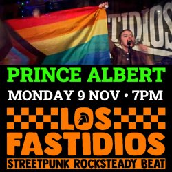 Flyer promoting Los Fastidios playing at The Prince Albert in Stroud on Monday 27 October 2025