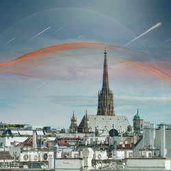 Modernes Rooftop-Event mit Blick über die Stadt