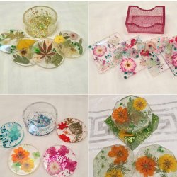 Resin Flower Coaster set making workshop