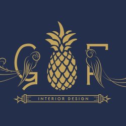 Golden Pineapple Logo with 2 Birds and Letters G&F