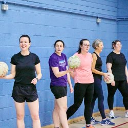 Participants Playing Netball as part of Active Campus