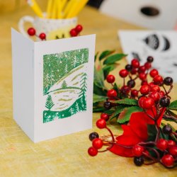 Lino print your own Christmas cards