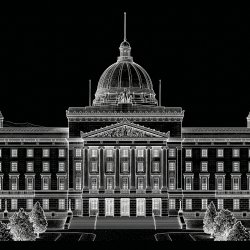 Stormont drawing, with the words, achieving change.