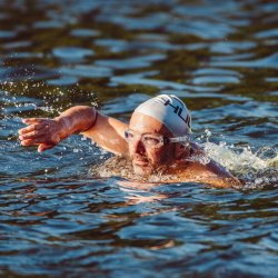 A swimmer taking part in the Swim Serpentine