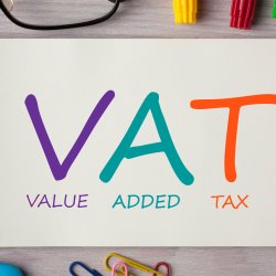 The letters VAT and Value Added Tax underneath