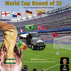 WORLD CUP⚽️ (Round of 32) Shuttle from Times Square to MetLife Stadium ⚽️