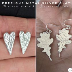 Silver Clay Hammered Earrings Workshop
