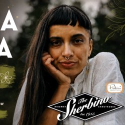 Promotional banner for singer-songwriter Alysha Brilla performing live at the Sherbino Theater on Saturday, October 10, 2026. A portrait of Alysha appears on the right
