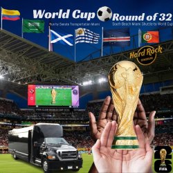 WORLD CUP⚽️(Round of 32) Shuttle from South Beach to Hard Rock Stadium ⚽️