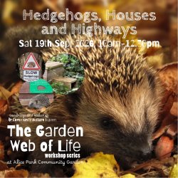 Hedgehogs, Houses and Highways - The Garden Web of Life Workshop Series