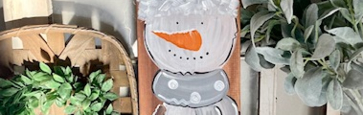 Sip and Paint 3ft Snowy Gray Snowman