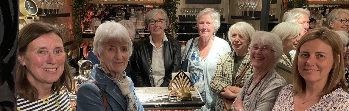 Guests in the 'safe room bar' at Lamlash House, Newmilns.