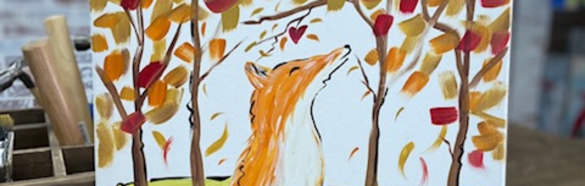 Thrifty Tuesday $25 Paint Night "Autumn Fox" Canvas