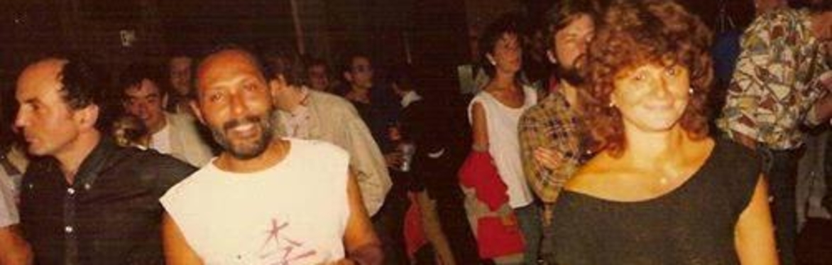 Stuart Hall (left) on the dance floor (Lynne Segal, right).).
