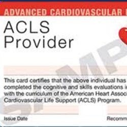 ACLS Initial Course $200 ($100down/$100balance at class)
