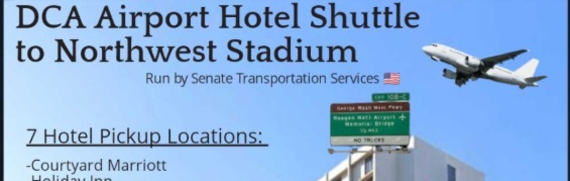 DCA Airport Hotel Shuttle to🎤Northwest Stadium🏈(Richmond Hwy Round-Trip) FedEx Field