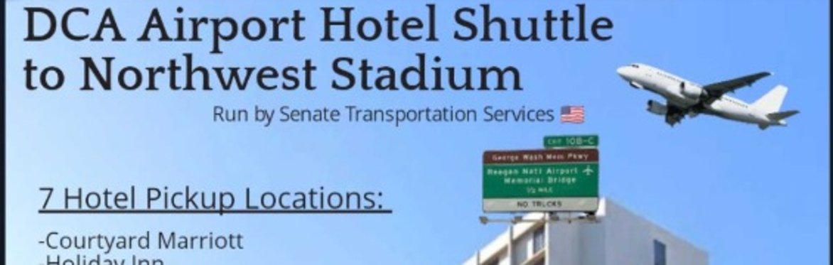 DCA Airport Hotel Shuttle to🎤Northwest Stadium🏈(Richmond Hwy Round-Trip) FedEx Field